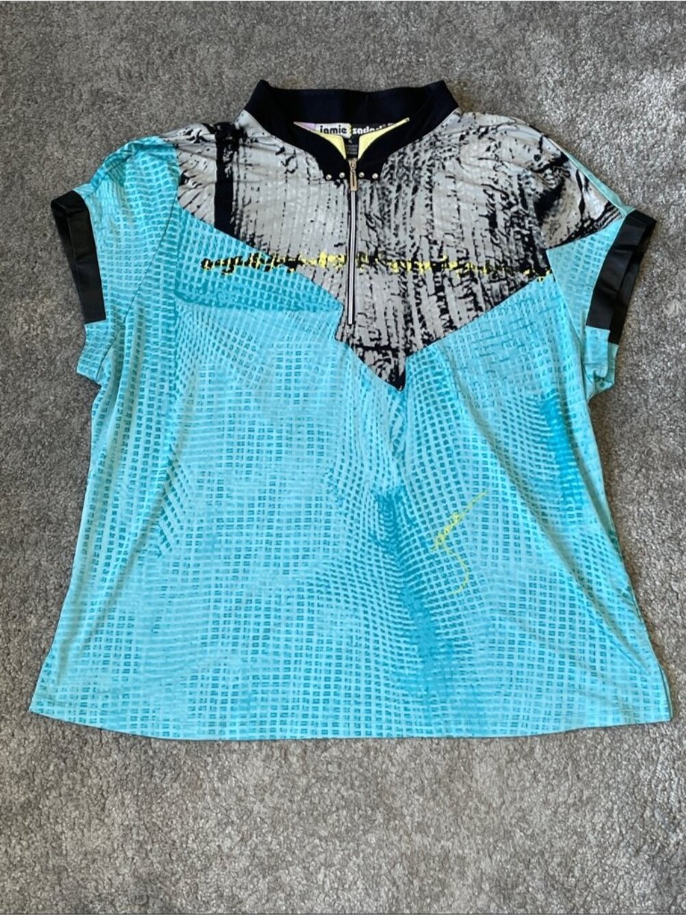 EC Jamie Sadock Short Sleeve Lightweight Top - Teal/Grey /Black -  Size XL